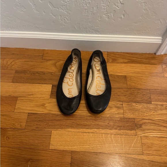 SAM EDELMAN Black Leather Ballet Flats Loafers Shoes Size 9.5 9 1/2 Casual Work - Picture 4 of 10